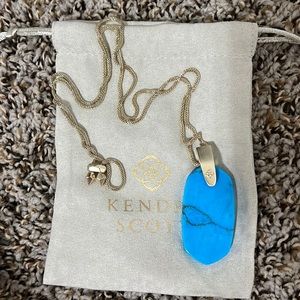 Brand NWOT Kendra Scott Turquoise gold pendant necklace